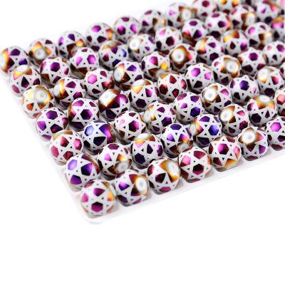 China Wholesale Decoration Charm Beads Round Multi Pattern For Jewelry Making Round Glass Beads for sale