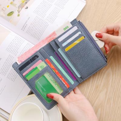 China Korean girls waterproof multifunctional leather rfid wallet purse pu ladies wallet for sale