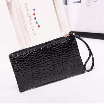 China PU Girls Money Purse Waterproof Running Black Ladies Wallet Leather Purse Handbag for sale