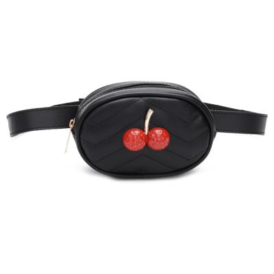 China Water Proof Cherry Fashion Kids Cute Waist Pack Pussy PU Leather Custom Waist Bag for sale