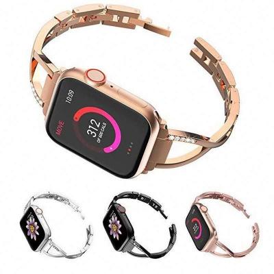 China For Apple Watch 1/2/3/4 Watch Strap Rose Steel Watch Band For Apple Watch Series 3/4 38/40/42/44 mm for sale