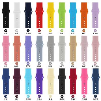 China Sport Silicone Sport Watch Strap For Apple Watch Serial 5 38mm 40mm 42mm 44mm Watch Bands for sale