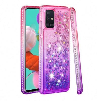 China Full Back Cover TPU PC Protective Quicksand Phone Case Soft Liquid Shiny Liquid Phone Case For Samsung Phones for sale