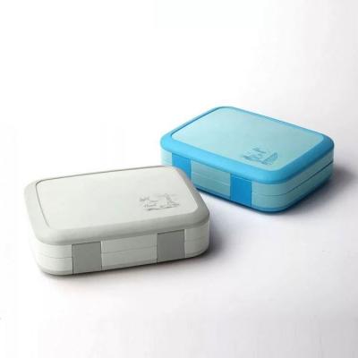 China Four Viable Plastic Grid Bento Box Student Lunch Box 800ml Storage Box Bento Lunch Pack For Kids for sale