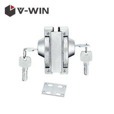 China Stainless Steel # 201 SS304 Double Side Sliding Open Commercial Glass Door Lock for sale