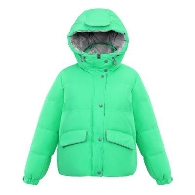 China Minimalist Feng Feng Wang Ladies Down Short Anorak Women's Winter Jacket Women's Girl Designer Green Bottoms for sale