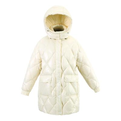 China Designer Feng Feng Wang Down Jacket Women's Winter Breathable Long Anorak Jacket Women's Hooded Jacket for sale