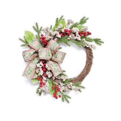 China Christamas Home Decoration Door Wholesale Supplies Christmas Wreath Half Preserved Boxwood Christmas Wreath for sale