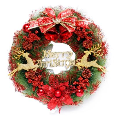 China Beautiful Christamas Home Decoration Hot Sale Artificial Christmas Garland Christmas Party Hanging Decorative Wreath for sale