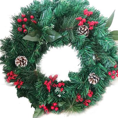 China Christamas Home Decoration In Artificial Decorative Wreath The Wedding Stocking Cheap Wholesale Home Door Ring Decoration for sale