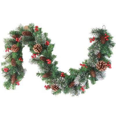 China Festival Stuff Christmas PVC 2.7m Wreath Rattan Fireplace Decoration for sale