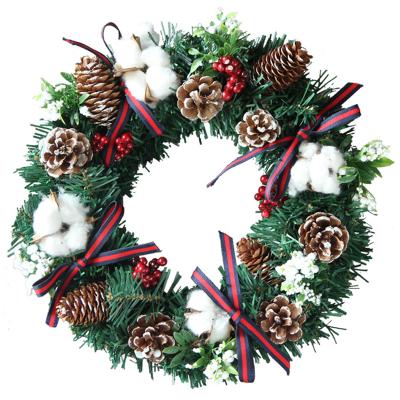 China Decorative Pinecone Door Decoration Wreath Christmas Chirstmas Gift 30cm/40cm Hanging Decoration for sale