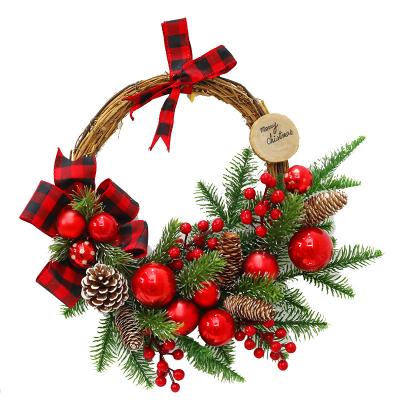 China Pet Christmas Decorations PE Christmas Wreath Simulation Rattan for sale