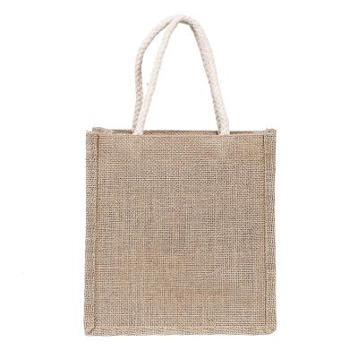 China Retro Fashion Canvas Handbag Tote Bag Waterproof Large Capacity Shopping Bag Jute Handbag for sale