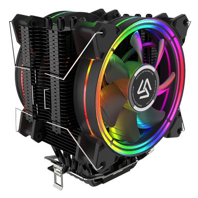 China Computer Case Alseye H120D CPU Cooler PWM Choose 5 Colors 2pcs LED Fan With Aluminum Heatsink CPU Cooler for sale