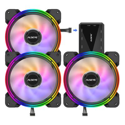 China Computer Case Alseye RGB Case Fans 120mm Light Dual Loop With PC Cooler Remote Controller for sale