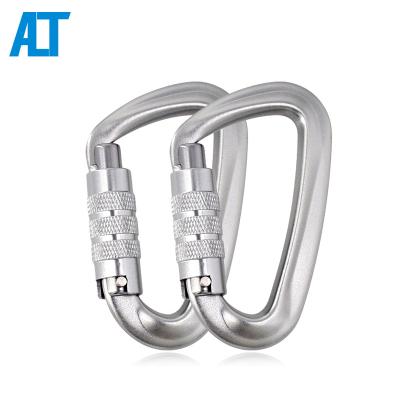 China Outdoor Climbing Activity Ailot 12KN Aluminum Alloy Locking Outdoor Hammock Connected Carabiner Snap Hook Clips for sale