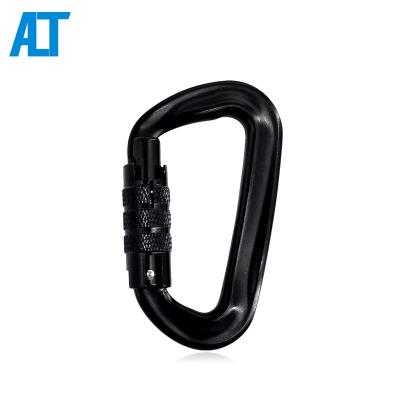 China 12KN Outdoor Camping Hook Aluminum Snap Hook Custom D Shape Self-Locking Hammock Carabiner for sale