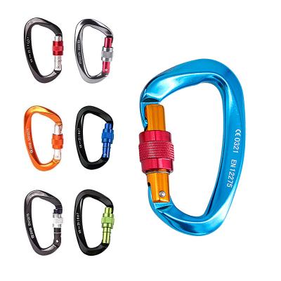 China Heavy Industry Ailot 25KN Camping Hook Metal Snap Hook Carabiner Aluminum Custom Outdoor Climbing Hooks for sale