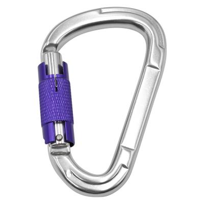 China Heavy Industry Wholesale 25KN Outdoor Custom Logo Shaped Snap Hook Carabiner Climbing Aluminum Hooks for sale