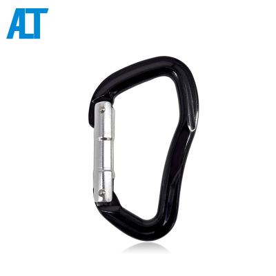 China Activity Ailot 25KN Outdoor Climbing Hook Custom Color Aluminum Climbing Hook Carabiner Snap Clip for sale