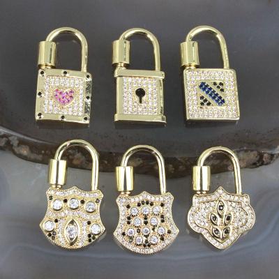 China CH-LHP0619 CLASSICS fashion color CZ clasp, CZ clasp charm jewelry, diy necklace/earring jewelry accessories for sale