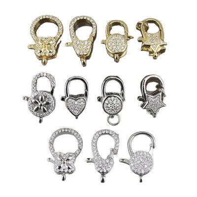 China CH-LHP0617 CLASSICS fashion color CZ clasp, CZ clasp charm jewelry, diy necklace/earring jewelry accessories for sale