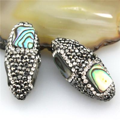 China CH-LSB0492 stone fashion abalone shell beads, faux stone pave paua shell beads, diamond crystal for pave shell beads wholesale for sale