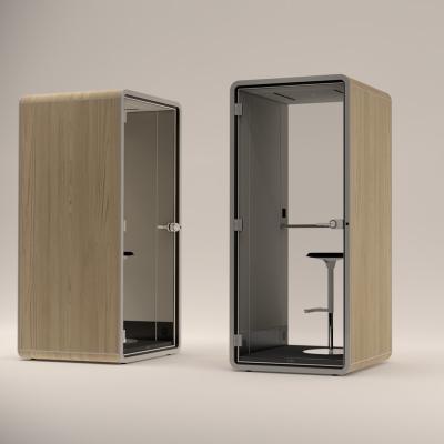 中国 Indoor Movable Acoustic Soundproof Module Privacy Office Furniture Wooden Telephone Booth Pod 販売のため