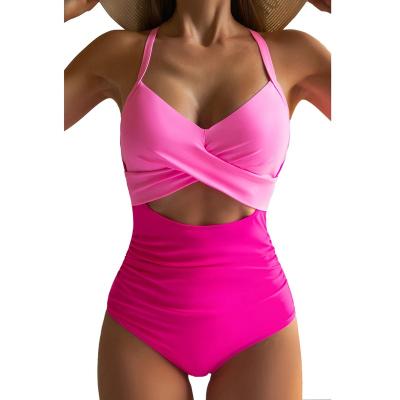 China Plus Size Women's Swimwear Beach Bathing Suit Wrap Tie Cutout Belly Top One Piece Check Back 1 Piece Swimwear for sale