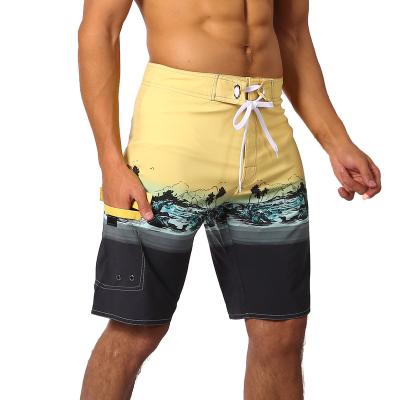 China New Custom Design Plus Size Mens Swim Trunks Quick Dry Fabric Panel Shorts Beach Pants With Pocket And Triangle Mesh Lining for sale