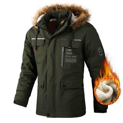 China Spring Breathable Winter Warm Fleece Jacket With Hoodie Men's Jacket Full-zip Up Parker Hooded Warm Coat Windproof Outdoor for sale