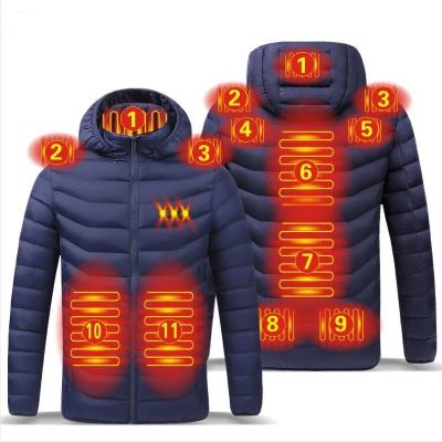 China Waterproof Men Heated Winter Cotton USB Heatable Jacket Heating Shirts Sports Coat Outdoor Warm Thermal Clothing for sale