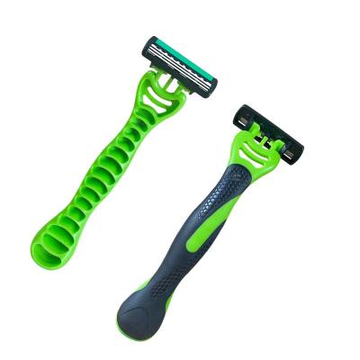 China Triple Blade Triple Blade Razors With Lubricating Rubber Band And Super Grip Men's Razor for sale