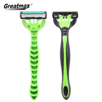 China Greatmax Handle Safety Plastic Women Triple Blade Disposable Razor Men Triple Blade Shaving Razor Maquinilla De Afeitar Desechable 3 for sale