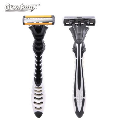 China Hot Selling Five Blade Five Blade Razor With Lubricant Bar And Super Rubber Handle Factory Direct OEM for sale