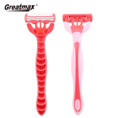 China Greatmax Handle Safety Plastic Women Triple Blade Disposable Razor Men Triple Blade Shaving Razor Maquinilla De Afeitar Desechable 3 for sale