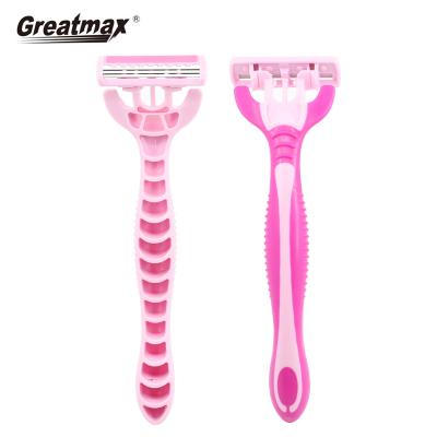 China Greatmax Handle Safety Plastic Women Triple Blade Disposable Razor Men Triple Blade Shaving Razor Maquinilla De Afeitar Desechable 3 for sale