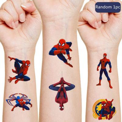 China Random Stock Number 1PCS Original Temporary Tattoo Stickers Girls Boys Cartoon Superheroes Christmas Birthday Gifts for sale