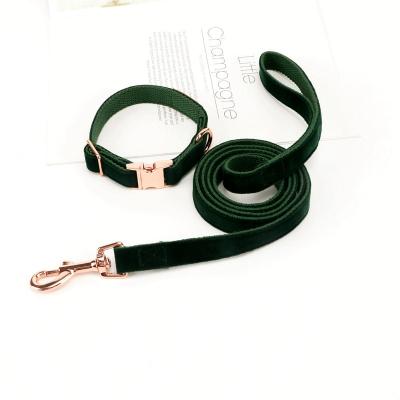 China Custom Multicolor Luxury DETACHED Velvet Collar and Leash for sale