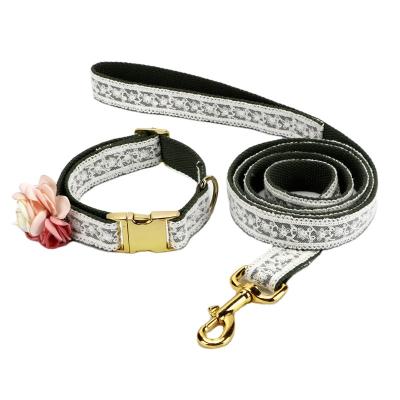 China 2021 DETACHED lace with floral soft dog collar leash for sale