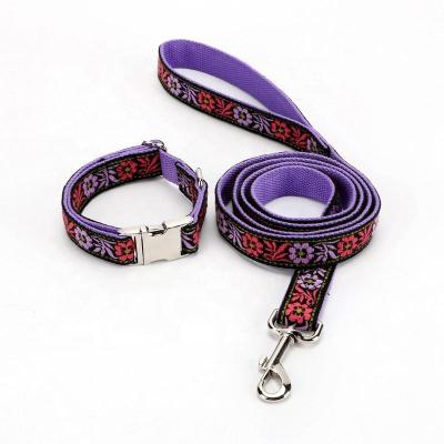 China DETACHED Pattern Multicolor Embroidered Dog Collars Suitable for Large Medium and Small Dogs Nylon Pet Collars for sale