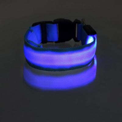 China Personalized Colorful Pet LED Collars Waterproof Nylon LED Collars Glowing Dog Collars for sale