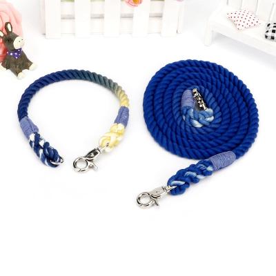 China Personalized Strong Braided Blue Gradient Dog Leash Soft Amazon Dog Pet Leash for sale