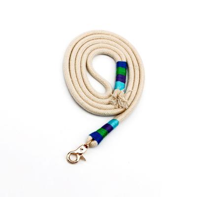 China Custom Woven Cotton Dog Leash With Sturdy Heavy Duty Handle And Heavy Duty Metal Buckle for sale