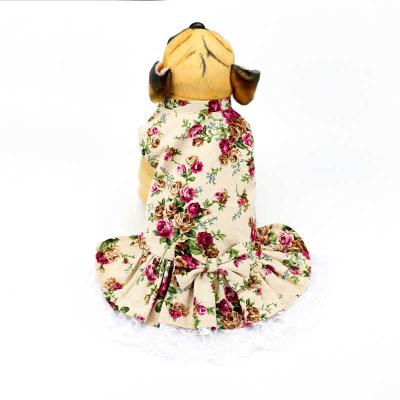 China Custom Amazon Hot Dog Clothes Fashion Floral Skirt Summer Puppy Skirt for sale