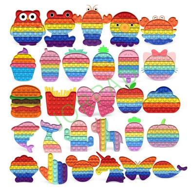 China Amazon Selling Silicone Push Noise Bubble Bubble Sensory Hot Rainbow Sensory Toy, Candy Doll Boudger Toy Set macaroon for sale