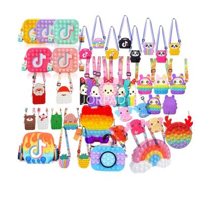 China Colorful 60 Styles Bubble Coin Purse Rainbow Bubble Unicorn Bag, Shoulder Wallet Toys Gifts Push Bubble Pop Bubble Bag for sale