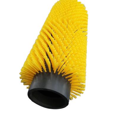 China Cleaning Machine PP Yellow Stiffen Roller Brush For Artificial Grass Power Brush Lawn Sweeper Cleaner Machines Cleaning Brush for sale