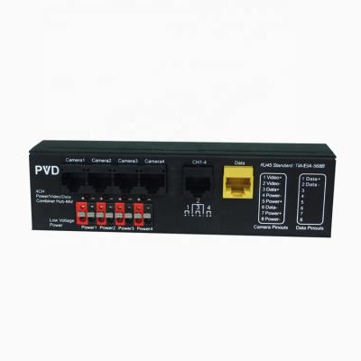 China Aluminum-alloy power video signals monitoring 4CH cctv hot sales video balanced transformer HY-PVD504J for sale